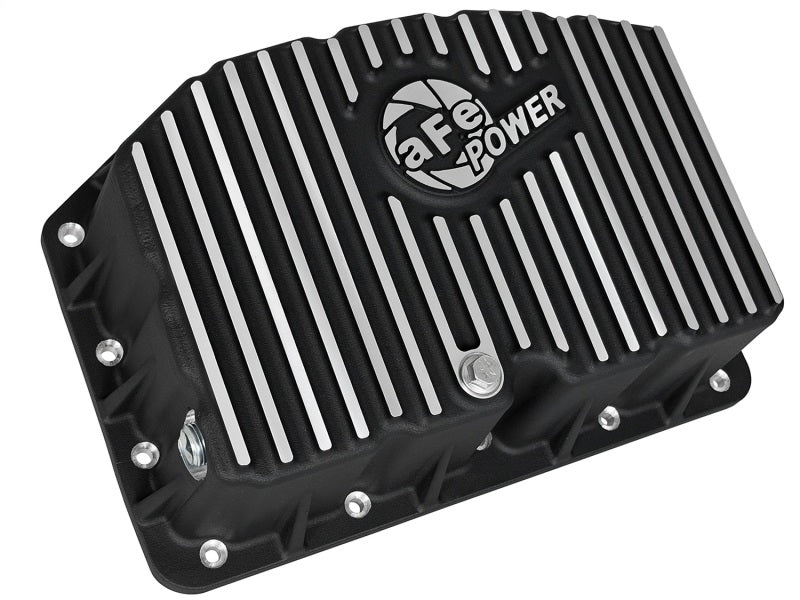 AFE Pro Series Engine Oil Pan Black w/Machined Fins; 11-16 Ford Powerstroke V8-6.7L (td) aFe Diff Covers