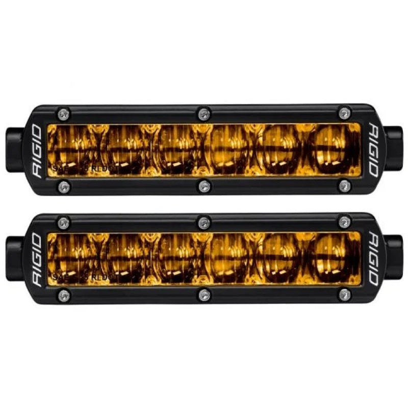 Rigid Industries 6in SR-Series Pro Dot / SAE Fog Lights (Pair) - Selective Yellow Rigid Industries Light Bars & Cubes