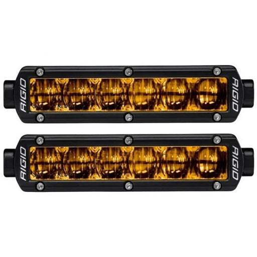 Rigid Industries 6in SR-Series Pro Dot / SAE Fog Lights (Pair) - Selective Yellow Rigid Industries Light Bars & Cubes