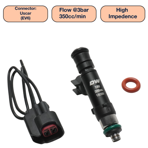 DeatschWerks Universal 350cc Single Fuel Injector / 60mm Length / 14mm O-Ring Seals DeatschWerks Fuel Injectors - Single