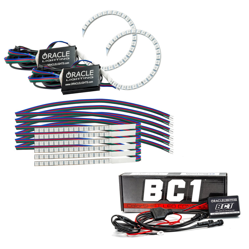 Oracle 18-21 Ford Mustang DRL Upgrade w/ Halo Kit - ColorSHIFT w/ BC1 Controller ORACLE Lighting Headlights