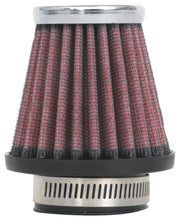 K&N Universal Round Tapered Chrome Filter 1.563in Flange ID x 3in Base OD x 2in Top OD x 3in H K&N Engineering Air Filters - Universal Fit