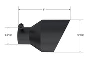 MBRP Black-Coated Tip 2.5in ID, 5in OD Out, 8in Length, Angle Cut, Dual Wall MBRP Tips