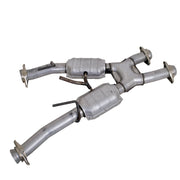 BBK 79-93 Mustang 5.0 Short Mid X Pipe w Catalytic Converters 2-1/2 For Automatic Long Tube Headers BBK X Pipes