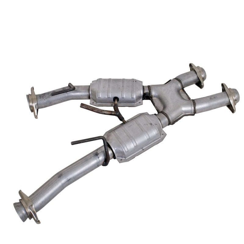 BBK 79-93 Mustang 5.0 Short Mid X Pipe w Catalytic Converters 2-1/2 For Automatic Long Tube Headers BBK X Pipes