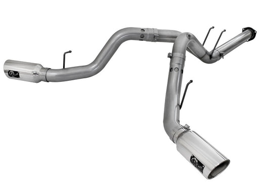 aFe Large Bore-HD 4in 409 Stainless Steel DPF-Back Exhaust w/Polished Tips 15-16 Ford Diesel Truck aFe DPF Back