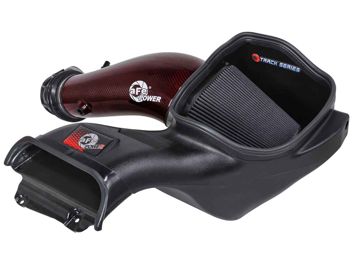 Track Series Red Kevlar Carbon Fiber Cold Air Intake System w/ Black Pro 5R Filter 1