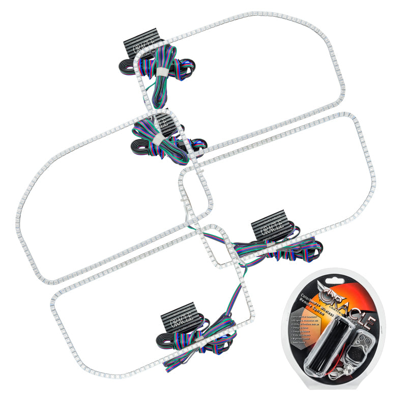 Oracle Ford F250/350 11-16 Halo Kit (Square Ring Design) - ColorSHIFT ORACLE Lighting Headlights