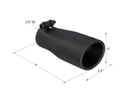 MBRP Universal Tip 2.5 O.D. Oval End 3.75 Inlet 10in length - Black Finish MBRP Tips