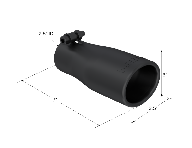 MBRP Universal Tip 2.5 O.D. Oval End 3.75 Inlet 10in length - Black Finish MBRP Tips