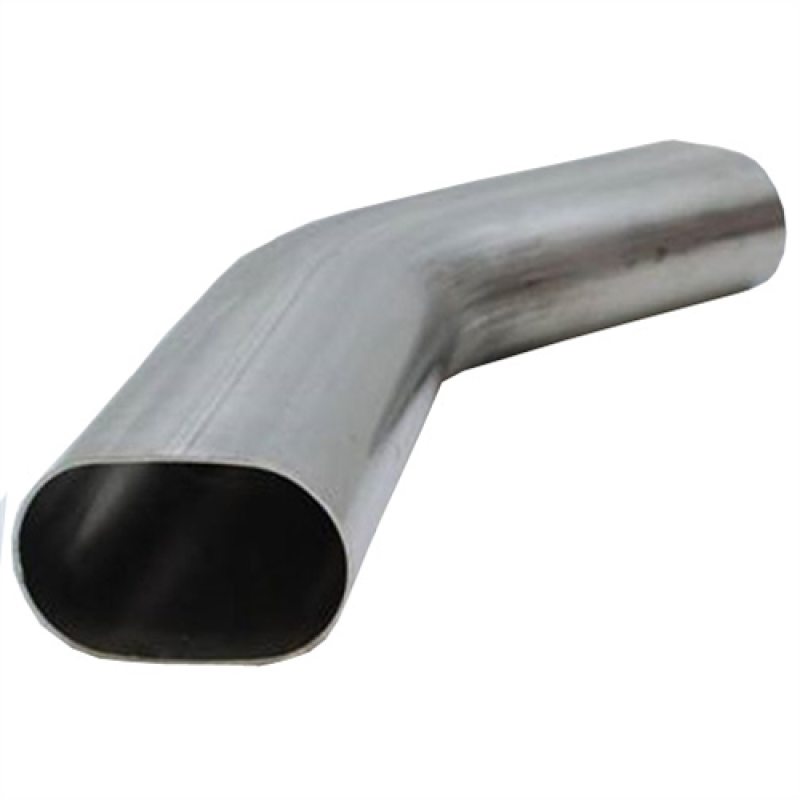 Granatelli 3in Oval Stainless Steel Horizontal 45 Deg Bend 4.5in Bend Radius Tubing Granatelli Motor Sports Steel Tubing