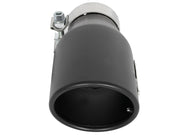 aFe MACH Force-Xp 409 SS Exhaust Tip Black (Left Side) 3in In x 4-1/2in Out x 9in L Clamp-On aFe Tips