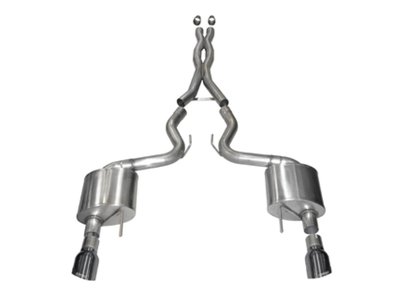 Corsa 15-17 Ford Mustang GT Coupe 5.0L 3in Xtreme Cat-Back Exhaust Dual Rear Exit w/ Gun Metal Tips CORSA Performance Catback