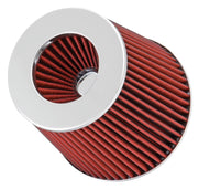 Spectre Adjustable Conical Air Filter 5-1/2in. Tall (Fits 3in. / 3-1/2in. / 4in. Tubes) - Red Spectre Air Filters - Universal Fit