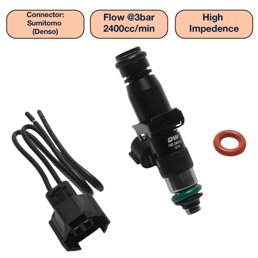 DeatschWerks Universal 2400cc Single Fuel Injector / 60mm Length / 14mm O-Ring Seals DeatschWerks Fuel Injectors - Single