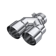 MBRP 3in ID / Dual 4in OD Out Staggered L 9.87in / R 9.37in Single Wall T304 SS Univ Exhaust Tip MBRP Tips