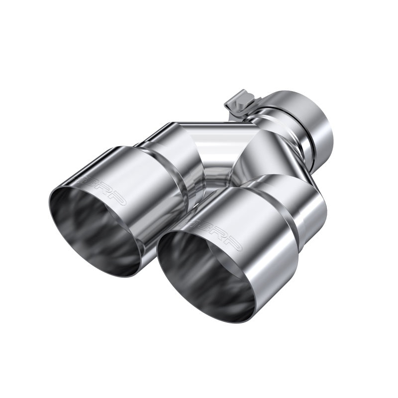 MBRP 3in ID / Dual 4in OD Out Staggered L 9.87in / R 9.37in Single Wall T304 SS Univ Exhaust Tip MBRP Tips