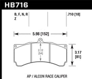 Hawk AP Racing/Alcon Universal DTC-70 Race Brake Pads Hawk Performance Brake Pads - Racing