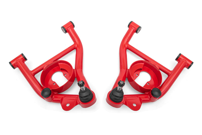 BMR 82-92 GM F-Body Non-Adj Lower A-Arms Delrin Bushings Spring Pocket - Red BMR Suspension Control Arms