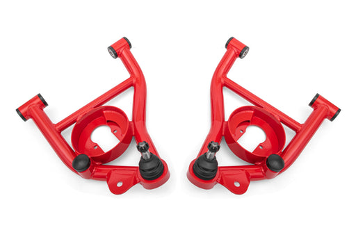 BMR 82-92 GM F-Body Non-Adj Lower A-Arms Delrin Bushings Spring Pocket - Red BMR Suspension Control Arms
