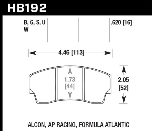 Hawk AP Racing CP4567 / CP5040-10/11/12/13S4 / CP5100 / CP5108 / CP6760 DTC-70 Race Brake Pads Hawk Performance Brake Pads - Racing