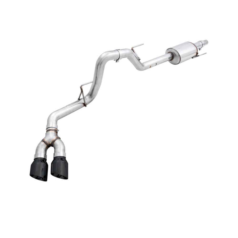 AWE Tuning 2015+ Ford F-150 0FG Single Exit Performance Exhaust System w/4.5in Diamond Black Tips 3015-23058 CAT-BACK
