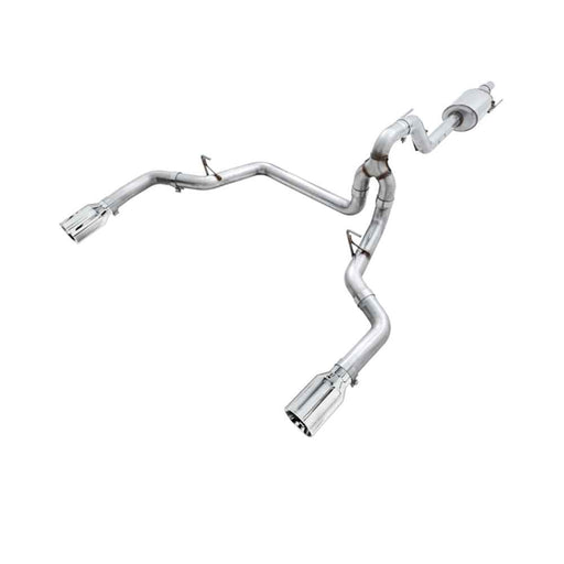 AWE Tuning 2015+ Ford F-150 0FG Dual Exit Performance Exhaust System w/5in Chrome Silver Tips 3015-32104 CAT-BACK