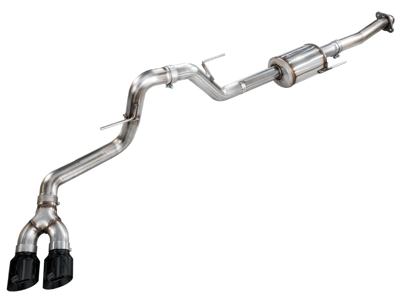 AWE 21-25 Ford F150 (14th Gen Reg Cab) Cat-Back Exhaust - 4.5in Dual Side Exit Diamond Black Tips AWE Tuning Catback