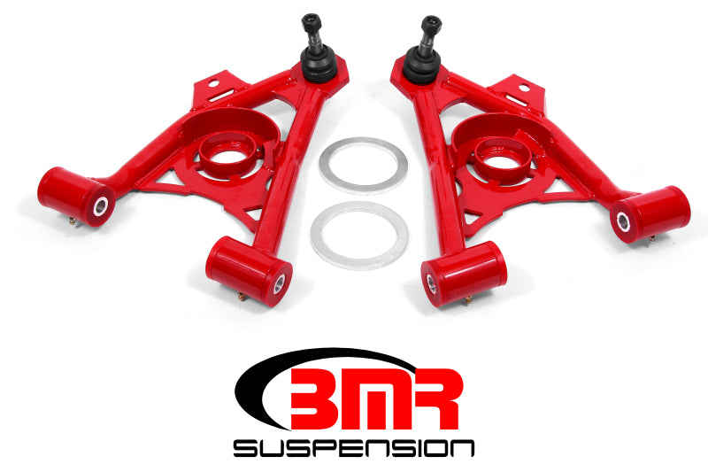 BMR 94-04 Mustang Lower Non-Adj. A-Arms (Poly) w/ Tall Ball Joint / Spring Pocket - Red BMR Suspension Control Arms