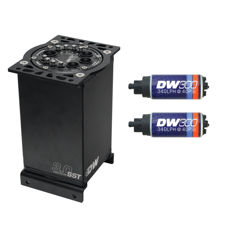 DeatschWerks 3.0L Staged Surge Tank w/ DW300 Fuel Pumps DeatschWerks Surge Tanks