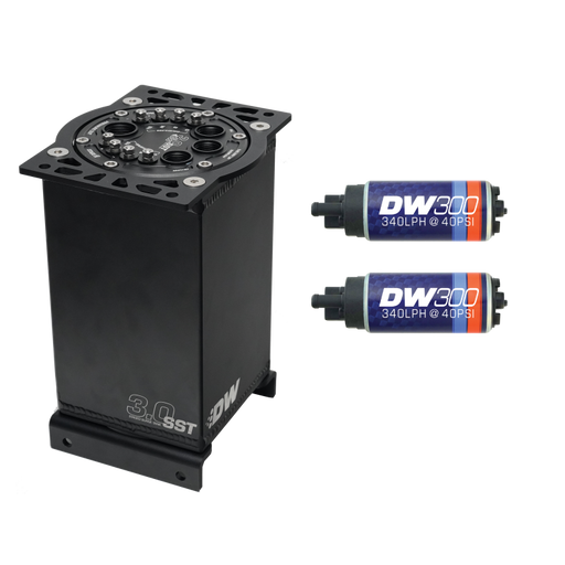 DeatschWerks 3.0L Staged Surge Tank w/ DW300 Fuel Pumps DeatschWerks Surge Tanks