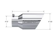 MBRP Universal Tip 6 O.D. Dual Wall Angled 4 inlet 12 length MBRP Steel Tubing