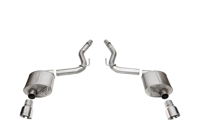 Corsa 24+ Ford Mustang GT Touring Axle-Back Dual Rear Exit with 4.5in Pro Series Polished Tips CORSA Performance Axle Back