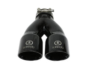 aFe Takeda 2.5in 304 Stainless Steel Clamp-on Exhaust Tip 2.5in Inlet 3in Dual Outlet - Black aFe Tips