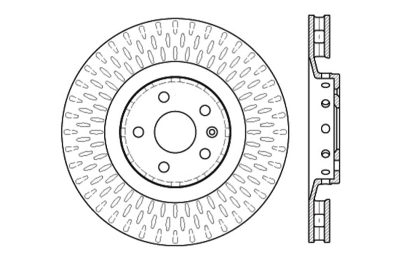StopTech Drilled & Slotted Left Sport Brake Rotor for 2009 Cadillac CTS-V Stoptech Brake Rotors - Slot & Drilled