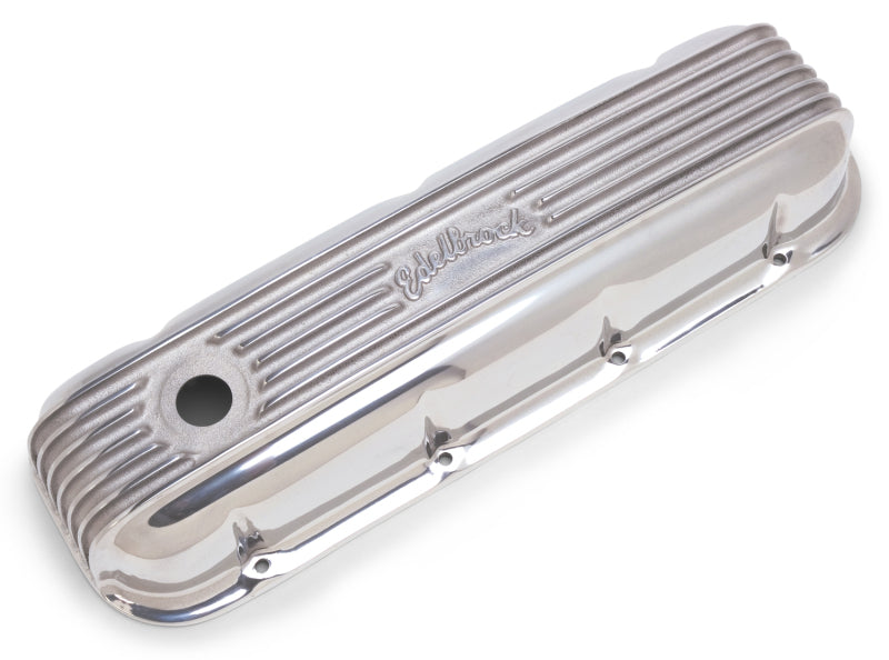 Edelbrock Valve Cover Classic Series Chevrolet 1965 and Later 396-502 V8 Polshed Edelbrock Valve Covers