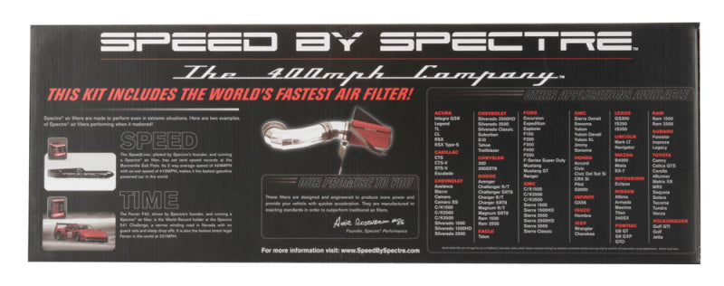 Spectre 05-09 Ford Mustang GT V8-4.6L F/I Air Intake Kit - Polished w/Red Filter Spectre Cold Air Intakes