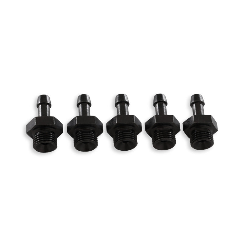 AEM Adjustable Fuel Pressure Regulator Barb Fitting -6 (9/16in-18) to 7mm - 5 Pack AEM Fittings