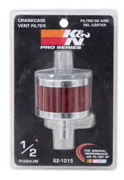 K&N Steel Base Chrome Top Crankcase Vent Filter 1/2in. Vent / 2in. OD / 1-1/2in. Height K&N Engineering Air Filters - Universal Fit