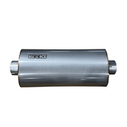 Kooks 3in Oval Clamp In Center/Center Muffler 18in Long Body Polished Stainless Steel Kooks Headers Muffler