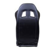NRG Reclinable Sport Seats (Pair) PVC Leather w/NRG Logo - Black w/White Stitching NRG Reclineable Seats