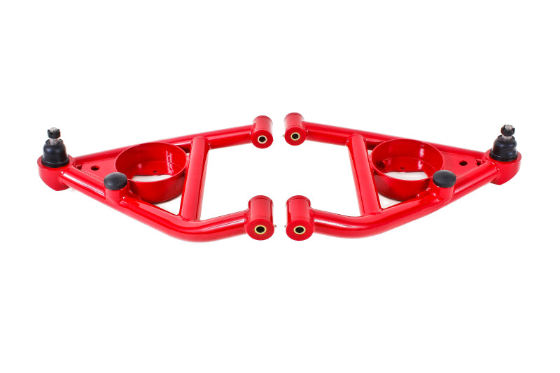 BMR 67-69 F-Body A-arms Lower, DOM Non-adjustable Polyurethane Bushings Front Bump Stops Red BMR Suspension Control Arms