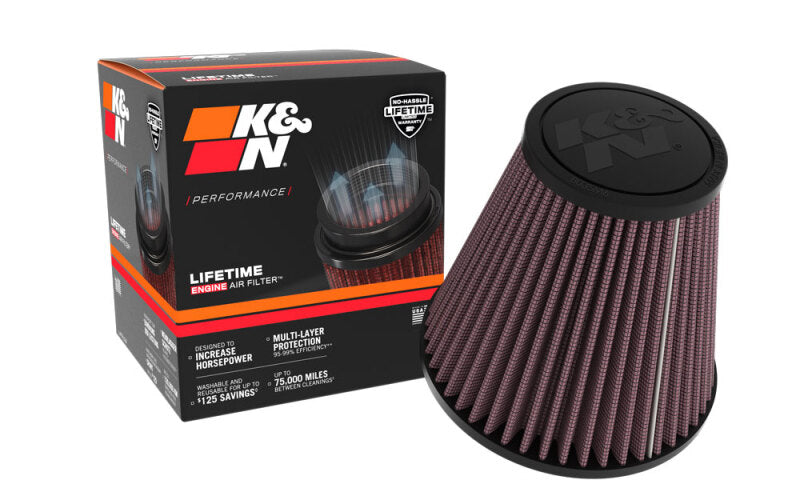 K&N Universal Clamp-On Air Filter 6in Base x 3.5in Top x 6.3125in H K&N Engineering Air Filters - Universal Fit