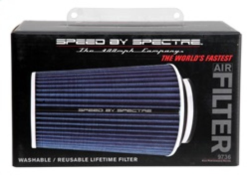 Spectre Adjustable Conical Air Filter 9-1/2in. Tall (Fits 3in. / 3-1/2in. / 4in. Tubes) - Blue Spectre Air Filters - Universal Fit