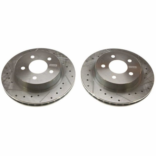 Power Stop 84-86 Ford Mustang Rear Evolution Drilled & Slotted Rotors - Pair PowerStop Brake Rotors - Slot & Drilled