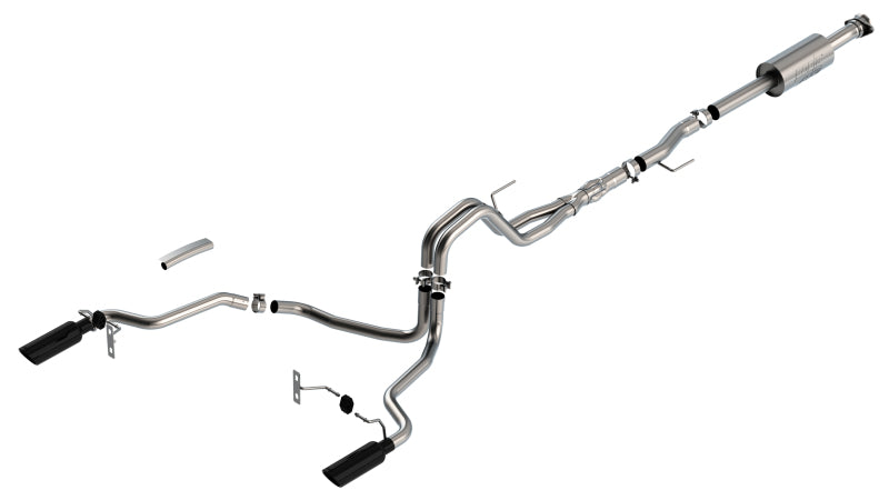 Borla F-150 2021 5.0L 4dr CC SB EC STB Lariat/KR/Platinm/LTD 3/2.25 SRE Cat-Back ATAK Black CHR Tips Borla Catback