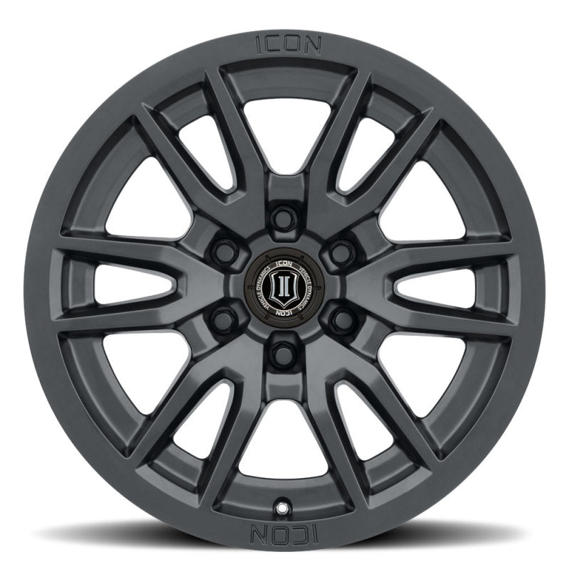 ICON Vector 6 17x8.5 6x135 6mm Offset 5in BS 87.1mm Bore Satin Black Wheel ICON Wheels - Cast