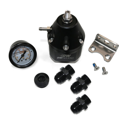 DeatschWerks DWR2000 AFPR + Pressure Gauge + 10AN & 8AN Fittings - Anodized Black DeatschWerks Fuel Pressure Regulators