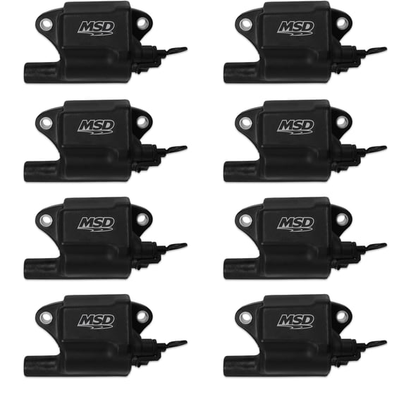 MSD Ignition Coil - Pro Power Series - GM LS2/LS7 Engines - Black - 8-Pack 828783 MSD Autoparts