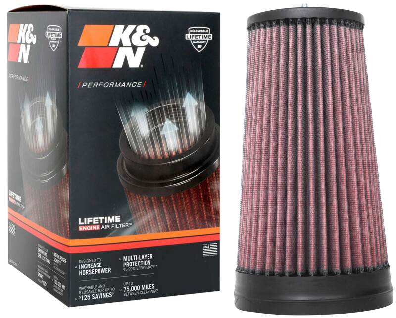 K&N Universal Unique Air Filter 2-3/4in FLG x 4-21/32in Base x 3-1/2in Top x 8-1/4in Height K&N Engineering Air Filters - Universal Fit